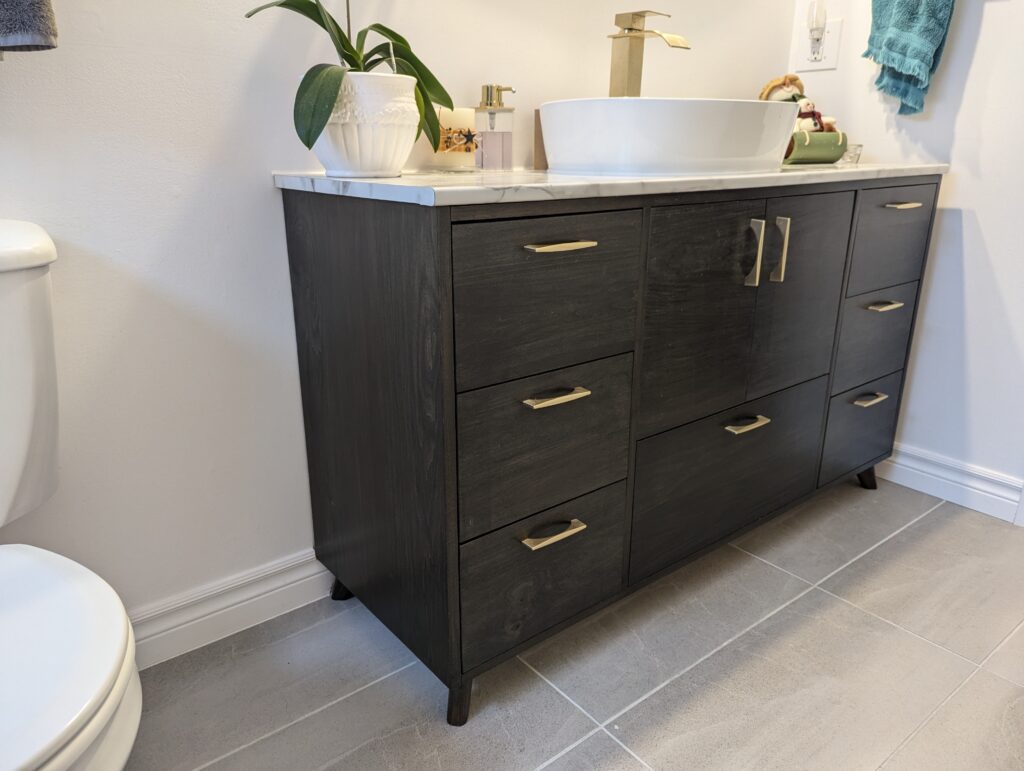 custom bathroom vanity, vanité salle de bain